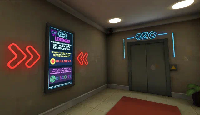 Ozo Lounge Lobby, leading to the elevator