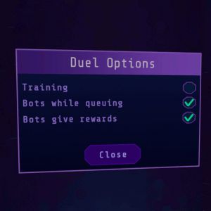 The Duel options found in the main menu.